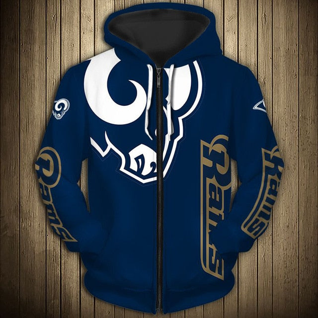 Los Angeles Rams Flag Zipper Hoodie