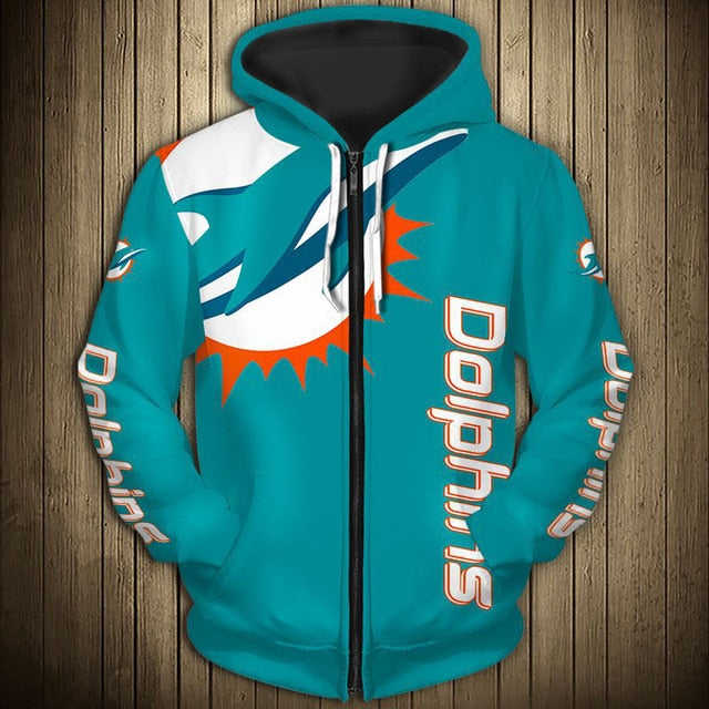 Miami Dolphins Flag Zipper Hoodie
