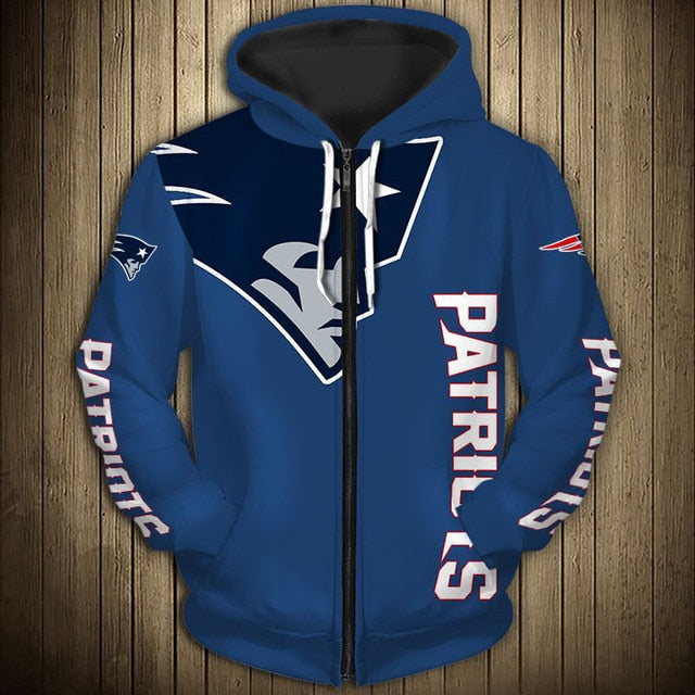 New England Patriots Flag Zipper Hoodie