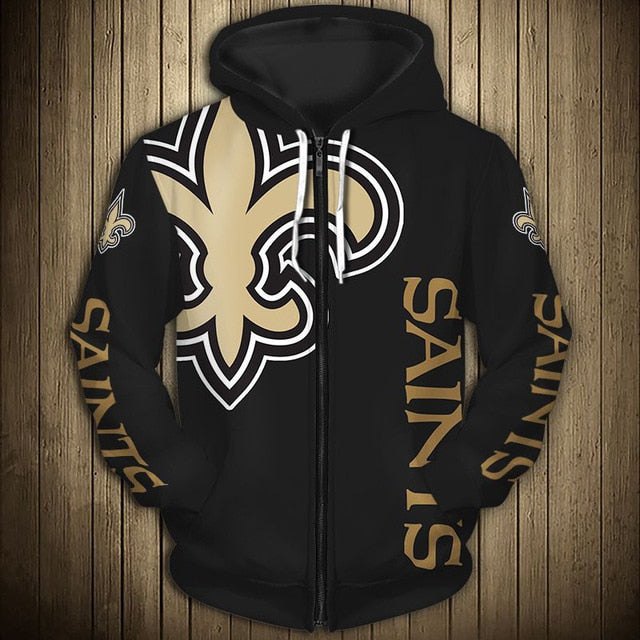 New Orleans Saints Flag Zipper Hoodie