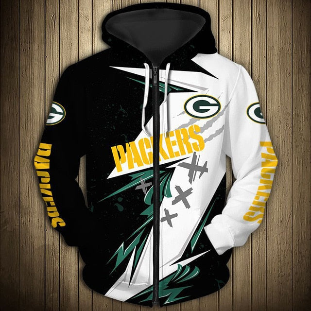 Green Bay Packers Graffiti Zipper Hoodie