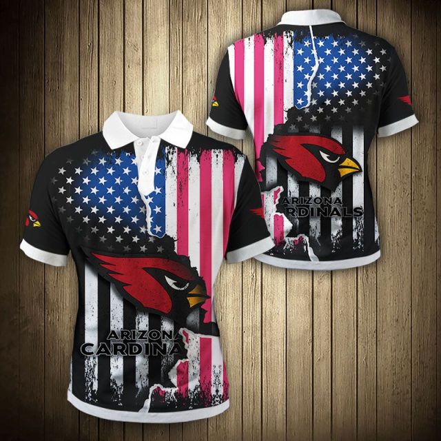 Arizona Cardinals American Flag Polo Shirt