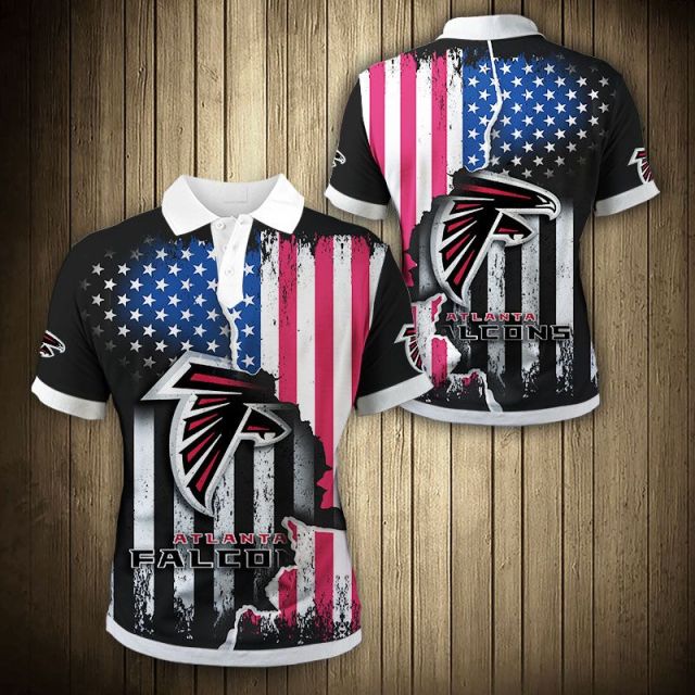 Atlanta Falcons American Flag Polo Shirt