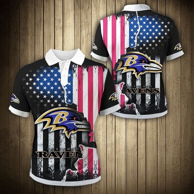 Baltimore Ravens American Flag Polo Shirt