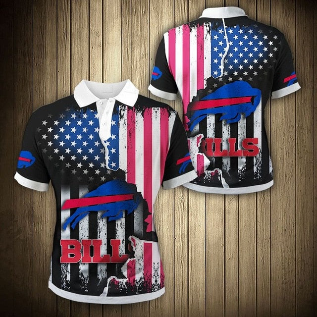 Buffalo Bills American Flag Polo Shirt