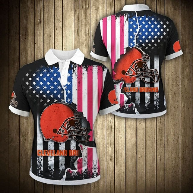 Cleveland Browns American Flag Polo Shirt