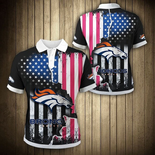 Denver Broncos American Flag Polo Shirt