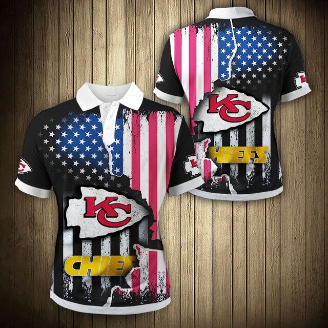 Kansas City Chiefs American Flag Polo Shirt