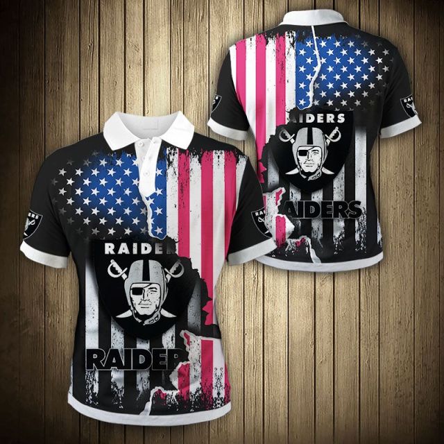 Las Vegas Raiders American Flag Polo Shirt