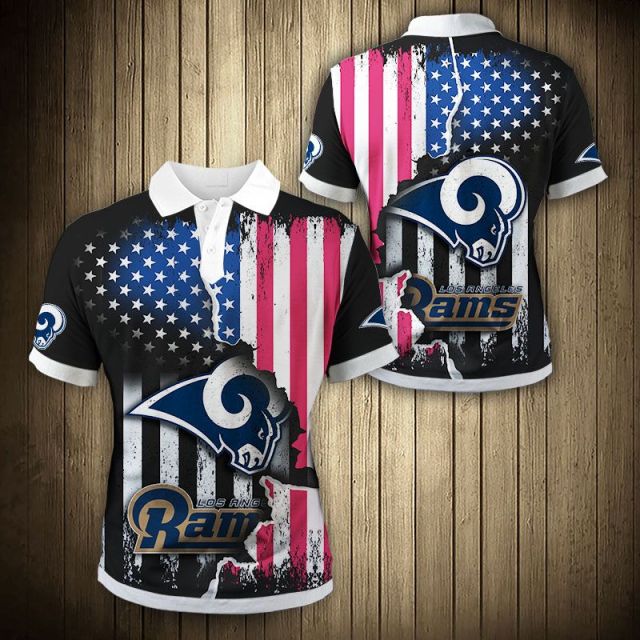 Los Angeles Rams American Flag Polo Shirt