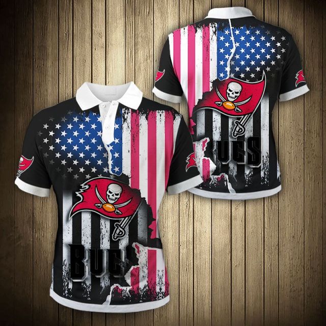 Tampa Bay Buccaneers American Flag Polo Shirt