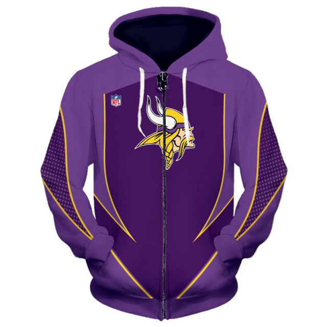 Minnesota Vikings Casual Zipper Hoodie