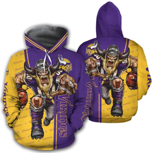 Minnesota Vikings Casual 3D Hoodie