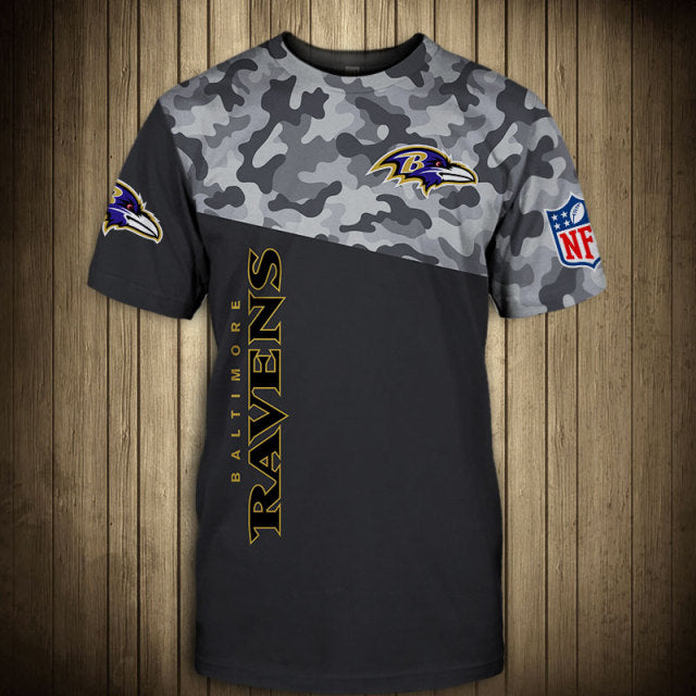 Baltimore Ravens Camouflage 3D T-Shirts