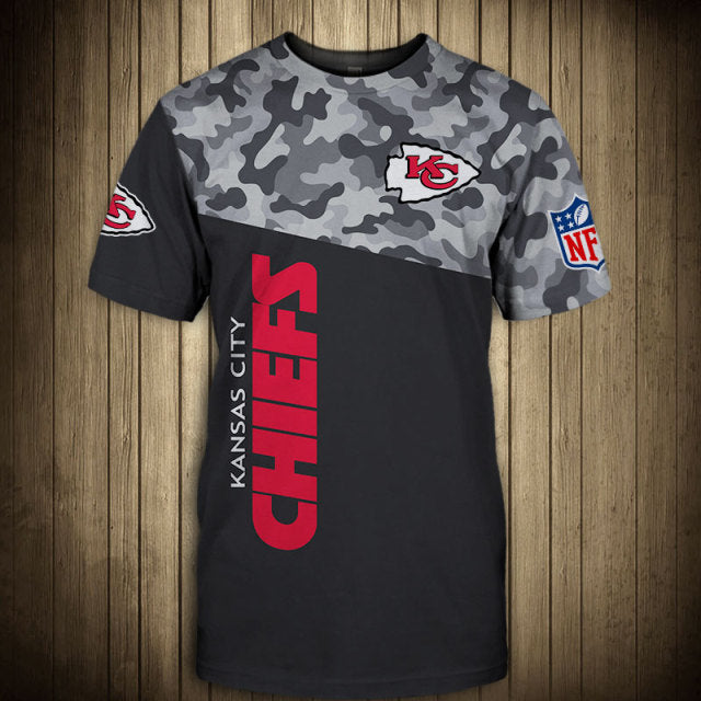 Kansas City Chiefs Camouflage 3D T-Shirts