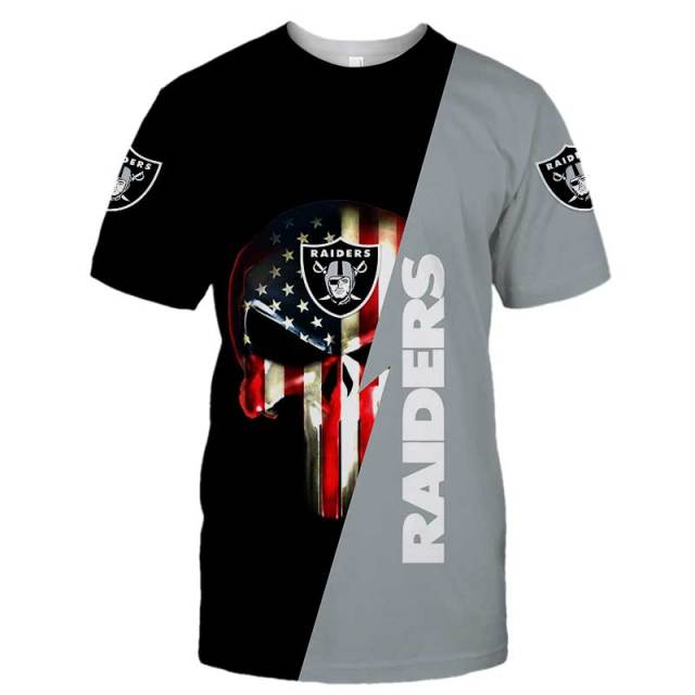 Las Vegas Raiders Skull 3D T-Shirt