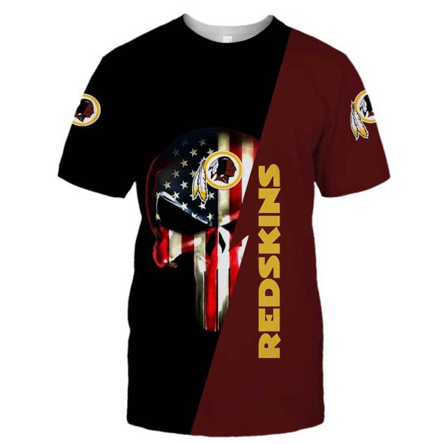 Washington Commanders Skull 3D T-Shirt