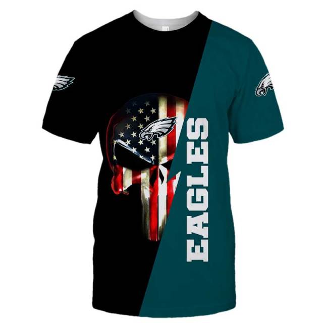 Philadelphia Eagles Skull 3D T-Shirt