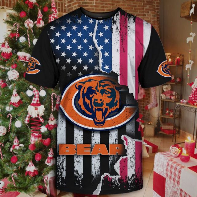 Chicago Bears American Flag T-Shirt