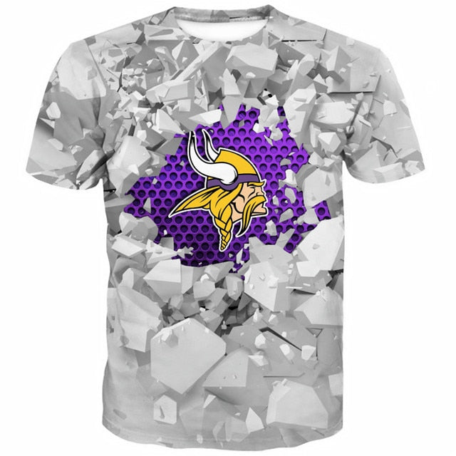 Minnesota Vikings Casual 3D T-Shirt