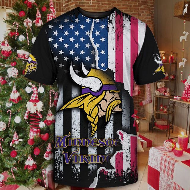 Minnesota Vikings American Flag T-Shirt