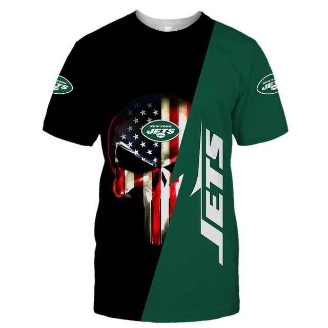 New York Jets Skull 3D T-Shirt