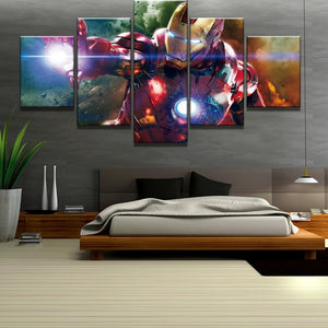 Iron Man In Action Wall Art Canvas