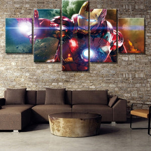 Iron Man In Action Wall Art Canvas