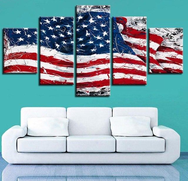 American Flag 5 Pieces Canvas