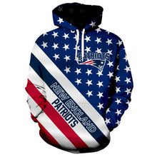 Load image into Gallery viewer, American Flag New England Patriots 3D Hoodie