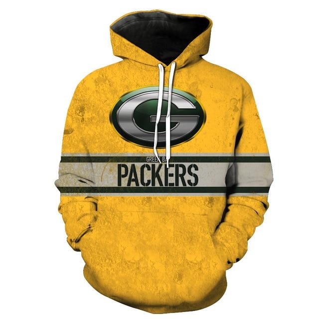 Green Bay Packers 3D Yellow Hoodies