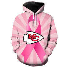Load image into Gallery viewer, Tackle Cancer Kansas City Chiefs 3D Hoodie