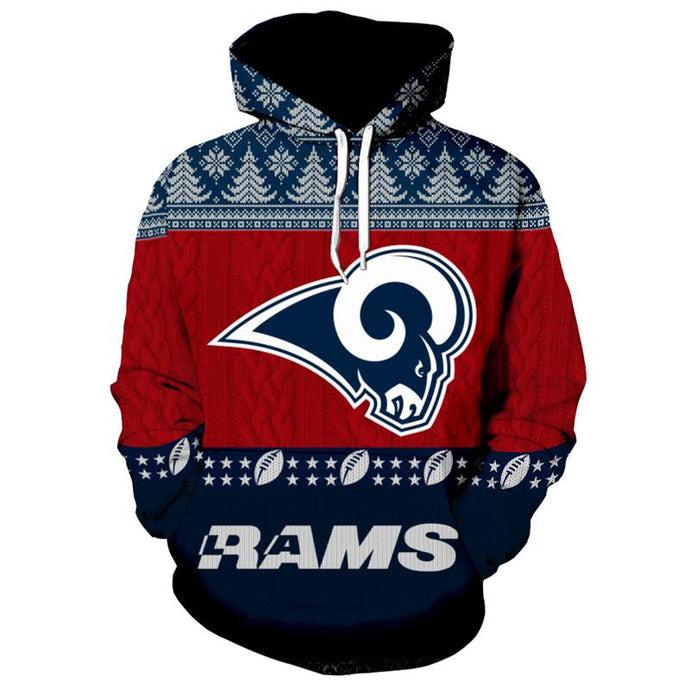 Los Angeles Rams 3d Hoodie Christmas Special Edition