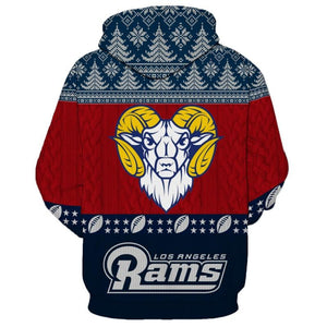 Los Angeles Rams 3d Hoodie Christmas Special Edition