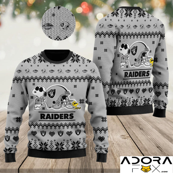 Las Vegas Raiders Snoopy Ugly Christmas Sweatshirt