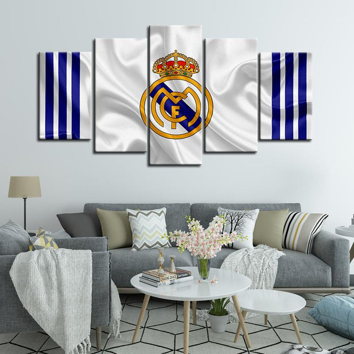 Real Madrid Fabric Flag 5 Pieces Wall Painting Canvas