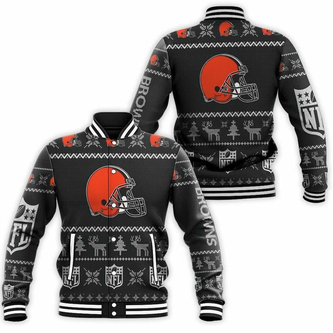 Cleveland Browns Christmas Letterman Jacket