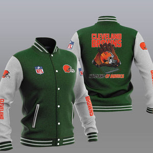 Cleveland Browns Casual 3D Letterman Jacket