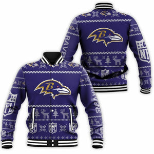 Baltimore Ravens Christmas Letterman Jacket