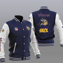 Load image into Gallery viewer, Minnesota Vikings Casual 3D Letterman Jacket