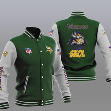 Load image into Gallery viewer, Minnesota Vikings Casual 3D Letterman Jacket