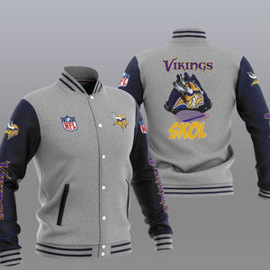 Minnesota Vikings Casual 3D Letterman Jacket