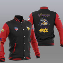 Load image into Gallery viewer, Minnesota Vikings Casual 3D Letterman Jacket