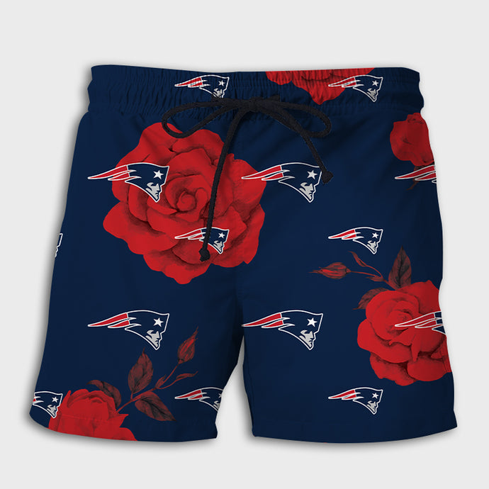New England Patriots Big Rose Shorts