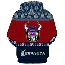 Load image into Gallery viewer, Minnesota Vikings 3d Hoodie Christmas Edition