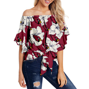 Arizona Cardinals Women Tropical Floral Strapless Shirt